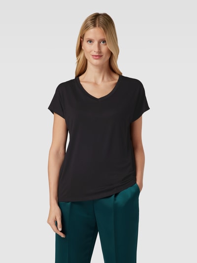 Soyaconcept T-shirt met labeldetail, model 'Marcia' Zwart - 4