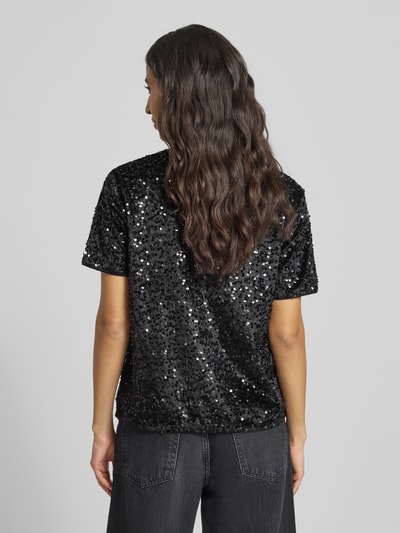 s.Oliver RED LABEL Relaxed fit T-shirt met pailletten Zwart - 5