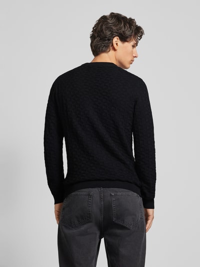 Only & Sons Strickpullover mit Strukturmuster Modell 'KALLE' Black 5