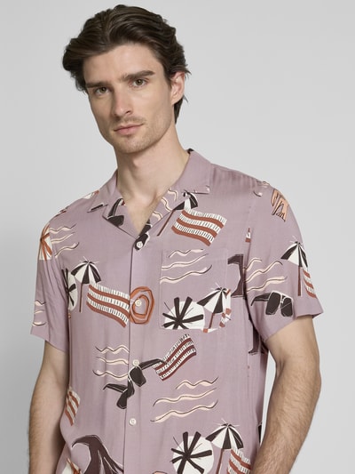 Scotch & Soda Koszula casualowa o kroju regular fit z rękawem o dł. 1/2 Fiołkoworóżowy 3