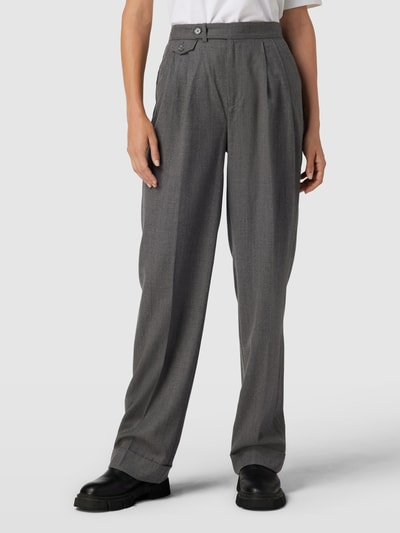 Lauren Ralph Lauren Spodnie z zakładkami w pasie i fakturowanym wzorem model ‘TUMELO’ Antracytowy 4