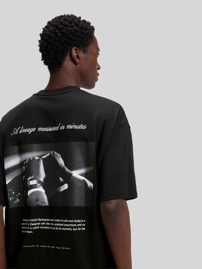 HUGO Oversized T-Shirt aus reiner Baumwolle Modell 'Devrolo' Black 3