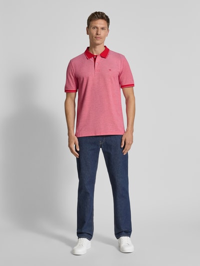 Fynch-Hatton Poloshirt met labelstitching Rood - 1