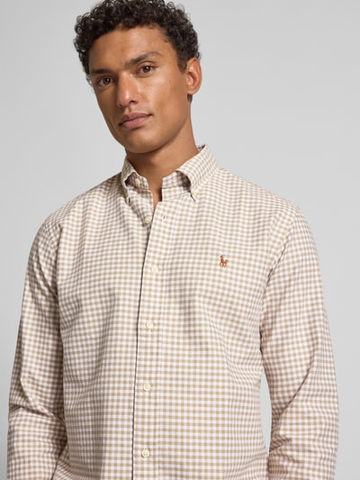 Polo Ralph Lauren Koszula casualowa o kroju regular fit z wyhaftowanym logo model ‘Cub’ Beżowy 3