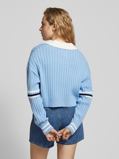 Tommy Jeans Gebreide pullover met labelstitching Oceaanblauw - 5