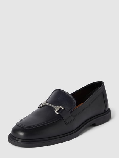 Marc O'Polo Penny loafers met schachtbrug in metallic, model 'Silke' Zwart - 1