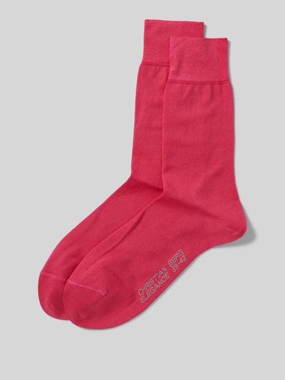 Christian Berg Men Socken mit Label-Print im 2er-Pack Metallic Rosa 1