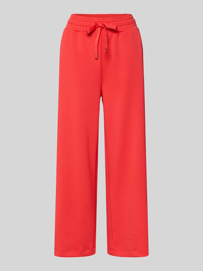 Produktfoto, Wide Fit Sweatpants in verkürzter Passform Modell 'Banu' von Soyaconcept in Rot, elastisches Material mit Modal-Anteil, glatte Textur