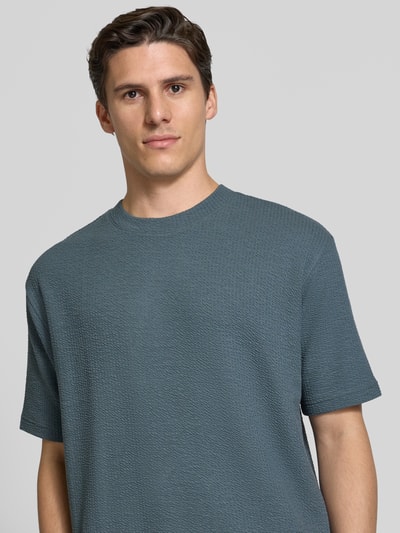 MCNEAL T-shirt met geribde ronde hals Petrol - 3