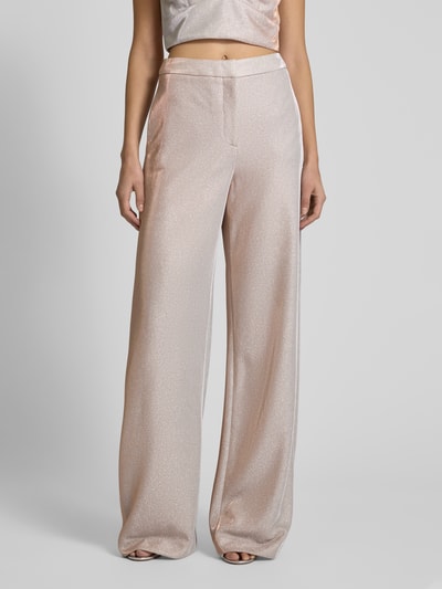 Jake*s Cocktail Wide fit stoffen broek met elastische band Metallic beige gemêleerd - 4