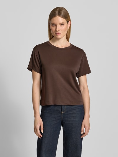 Jake*s Casual regular fit T-shirt van modalmix Donkerbruin - 4