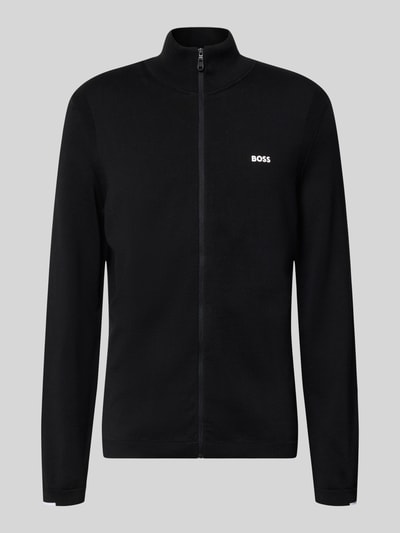 Produktfoto, Regular Fit Sweatjacke aus reiner Baumwolle Modell 'KN_EVER-X FZ' von BOSS Green, Optik: Unifarben, Passform: Regular-Fit, Verschluss: Reißverschluss, Label-Print, Stehkragen, Langarm, Ärmelabschluss und Rumpfabschluss: Gerippt, Materialverarbeitung: Strick, Material: Reine Baumwolle.