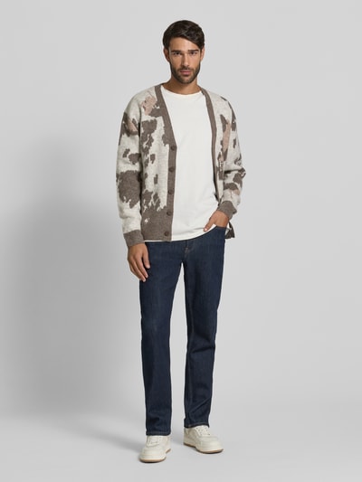 JAKE*S STUDIO MEN Cardigan met V-hals en knoopsluiting Ecru - 1