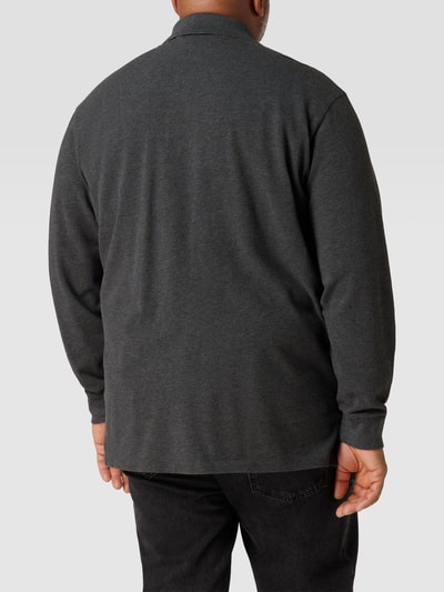 Polo Ralph Lauren Big & Tall PLUS SIZE Poloshirt mit langen Ärmeln Mittelbraun meliert 5