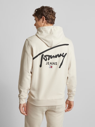 Tommy Jeans Regular fit hoodie met labelprint Beige - 5