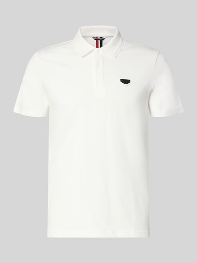 Produktfoto, Slim Fit Polo-Shirt mit Logo-Applikation von Antony Morato aus reiner Baumwolle, weiß, Polo-Kragen, klassische Struktur