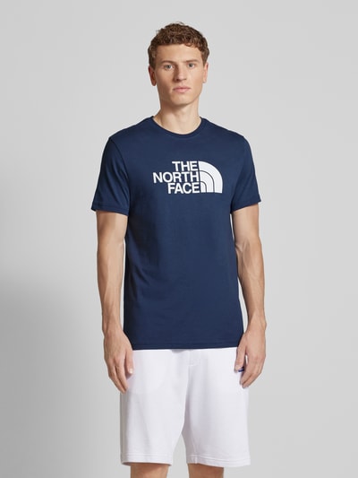 The North Face T-shirt met labelprint, model 'NEW PEAK TEE' Donkerblauw - 4