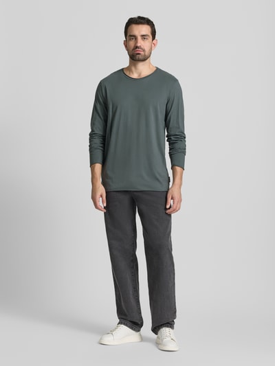 Armedangels Relaxed Fit Langarmshirt aus reiner Bio-Baumwolle Modell 'MAARKOS' Anthrazit 1