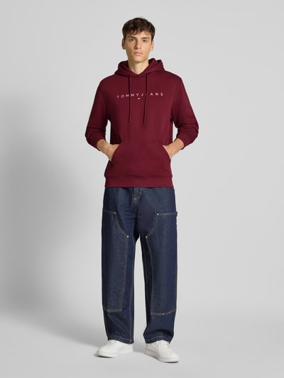 Tommy Jeans Regular fit hoodie van katoenmix Bordeaux - 1