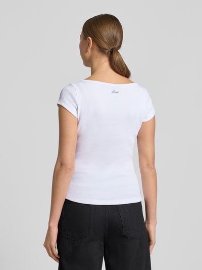 BOSS Orange Slim Fit T-Shirt aus Baumwoll-Mix Modell 'C_Etine' Offwhite 5