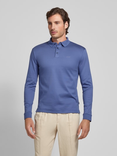 BOSS Poloshirt met labelstitching, model 'PADO' Bleu - 4