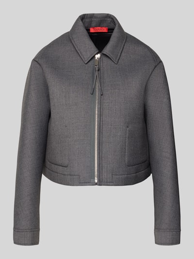 Produktfoto, Relaxed Fit Kurtka z dodatkiem wełny Model 'DISCHI' od MAX&Co., efekt: jednolity kolor, dżersej, wyhaftowane logo, wykładany kołnierz, zamek błyskawiczny, długi rękaw, mankiety, regulowane paski z tyłu, kieszenie wewnętrzne