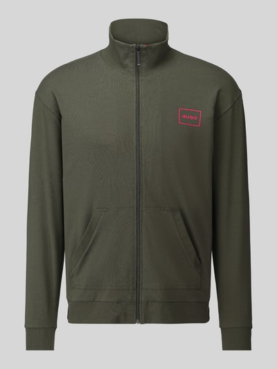 HUGO Regular Fit Sweatjacke aus Baumwoll-Mix Modell 'Laze Zip Jacket' Oliv 2