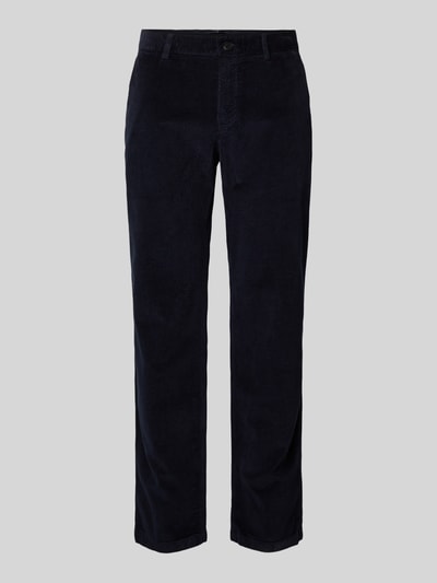 JOOP! Jeans Modern fit corduroy broek met riemlussen, model 'Matthew' Marineblauw - 1