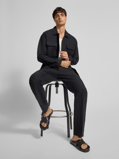 SELECTED HOMME Regular Fit Leinenhose mit Bügelfalten Modell 'LEROY' Black 1