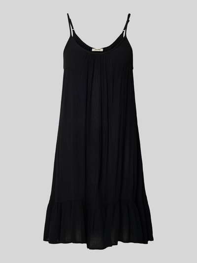Produktfoto, schwarzes Minikleid aus Viskose mit A-Linie, tiefem Rückenausschnitt und verstellbaren Trägern, Ibiza Dress Solid von Shiwi