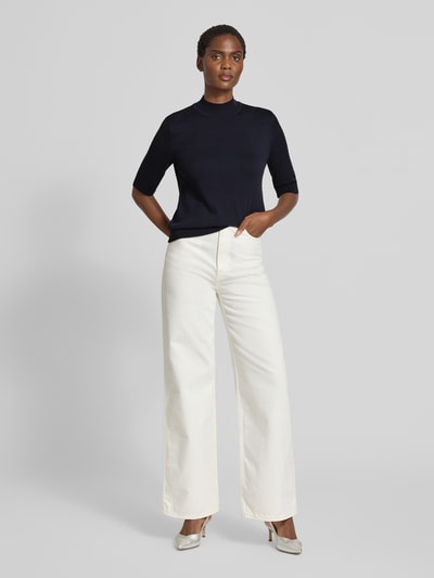 More & More Strickshirt mit Stehkragen Marine 1