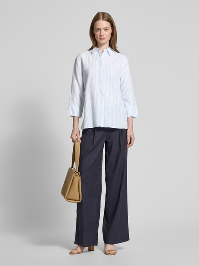 Brax Regular Fit Leinenbluse mit 3/4-Arm Modell 'Vickie' Hellblau 1