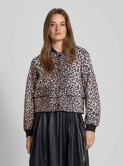 Oui Blouson mit gerippten Abschlüssen Camel 4