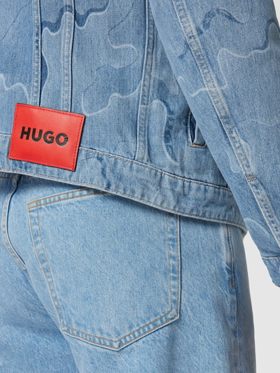 HUGO Jeansjack met all-over motief, model 'HUGO 078' Jeansblauw - 3