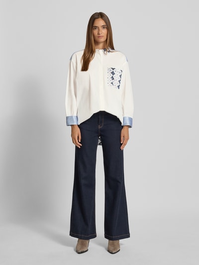 Herzensangelegenheit Overhemdblouse met borstzak Wit - 1