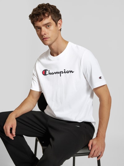 CHAMPION T-shirt z nadrukiem z logo Biały 3