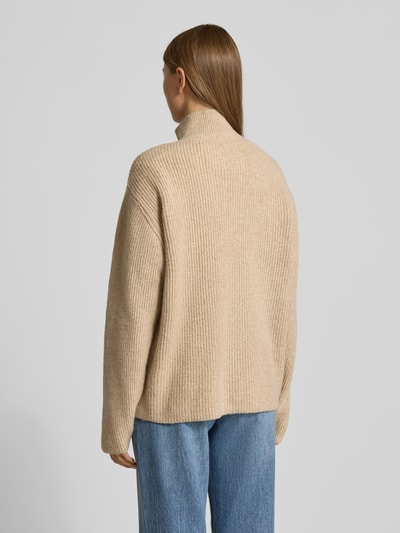 ICHI Regular fit gebreid jack met opstaande kraag, model 'IHDUCIE' Beige - 5