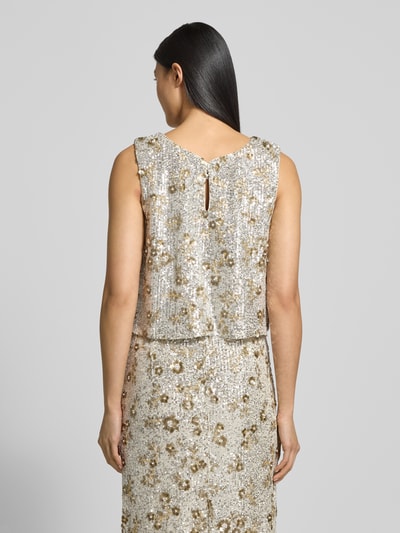 MSCH Copenhagen Blusentop mit Rundhalsausschnitt Modell 'Magnolia' Silber 5