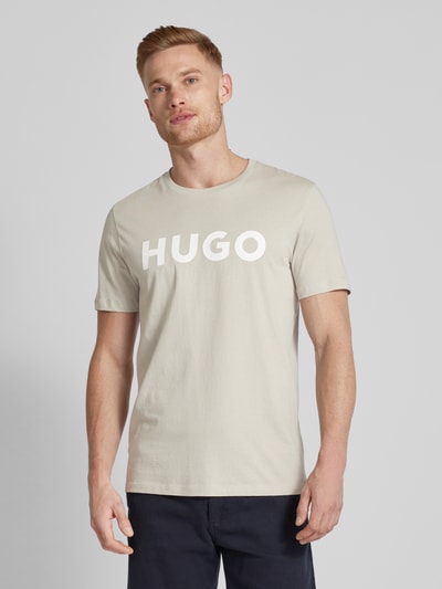 HUGO T-Shirt mit Label-Print Modell 'DULIVIO' Stein 4