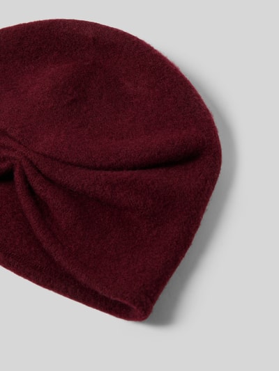 Loevenich Muts van zuivere wol in gebreide look, model 'NOS' Bordeaux - 2