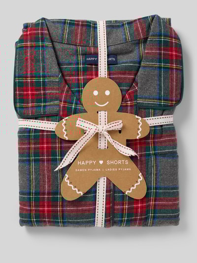 Happy Shorts Pyjama met reverskraag, model 'XMAS' Steengrijs - 4