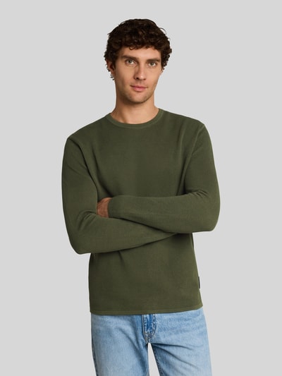 Tom Tailor Denim Regular fit pullover van puur katoen Olijfgroen - 4