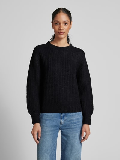 Tom Tailor Loose Fit Strickpullover mit Paillettenbesatz Black 4