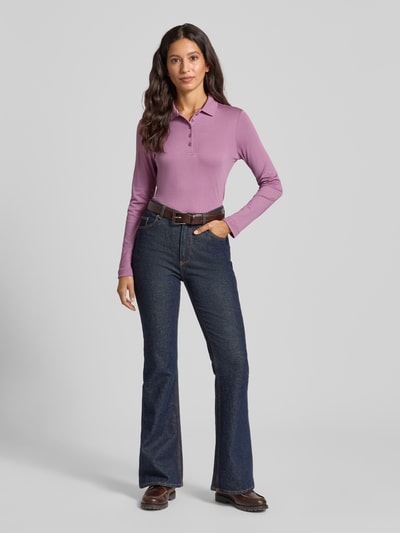 Christian Berg Woman Regular fit poloshirt met knoopsluiting Lila - 1