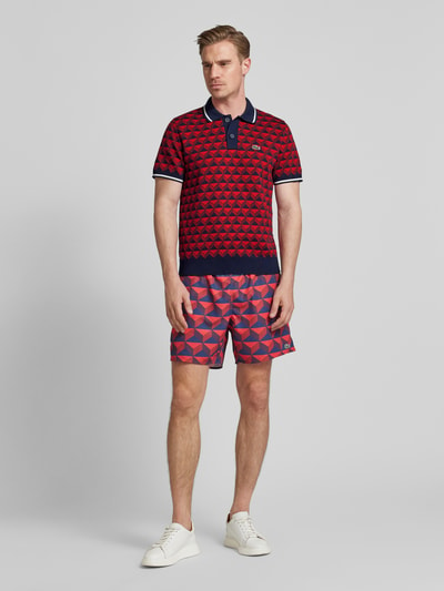 Lacoste Regular fit poloshirt met all-over motief Rood - 1