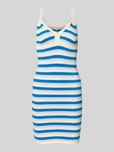 Only Körpernahes Strickkleid aus reiner Baumwolle Modell 'SHANNI' Bleu 2