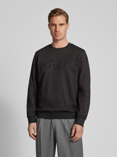 BOSS Sweatshirt mit Label-Stitching Modell 'Soleri' Black 4