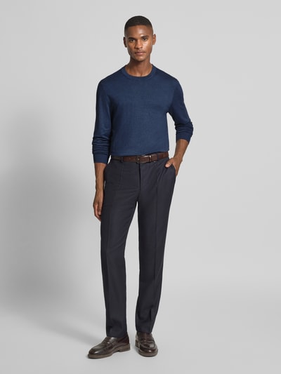 MCNEAL Gebreide pullover met ribboorden Marineblauw gemêleerd - 1