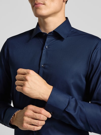 ETERNA Regular fit vrijetijdsoverhemd met kentkraag, model 'Kent' Marineblauw - 3