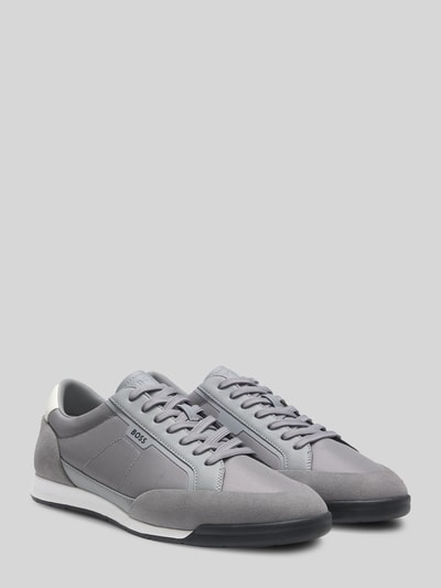 BOSS sneakersy z napisem z logo Średnioszary 2